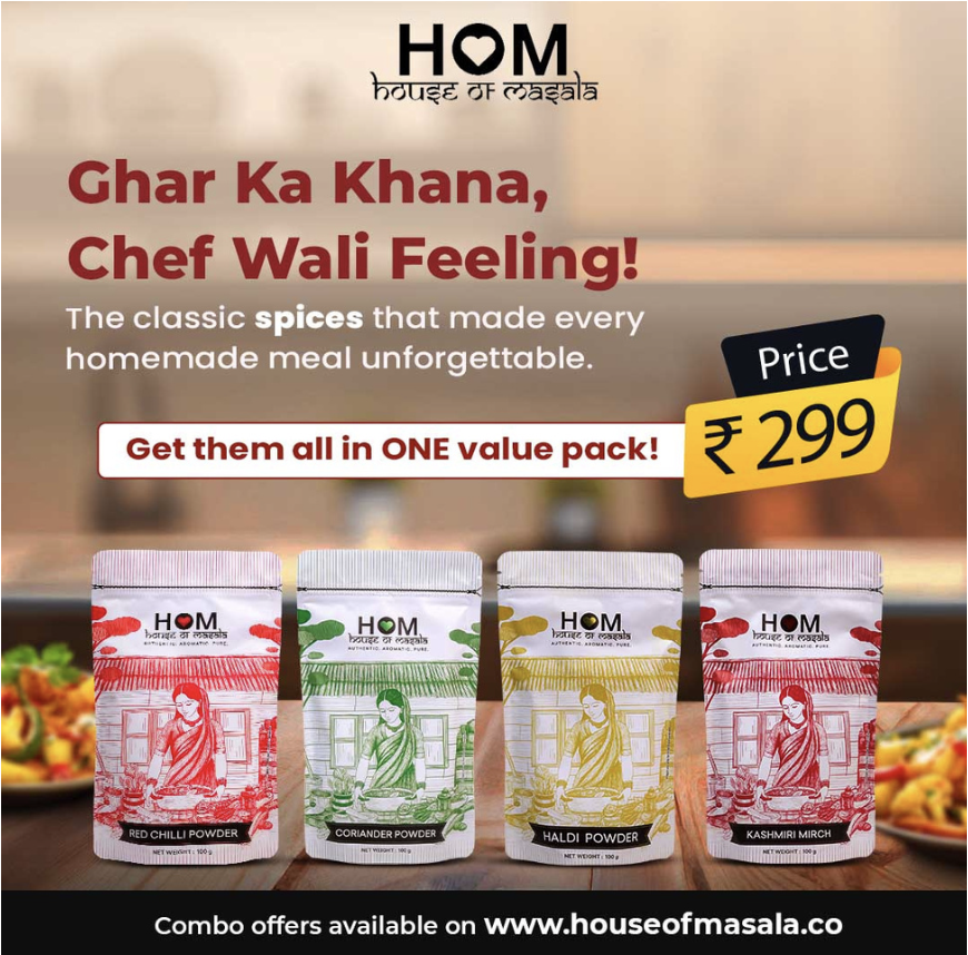 Value Pack Bundle – Red Chilli Powder | Haldi Powder | Coriander Powder | Kashmiri Mirch